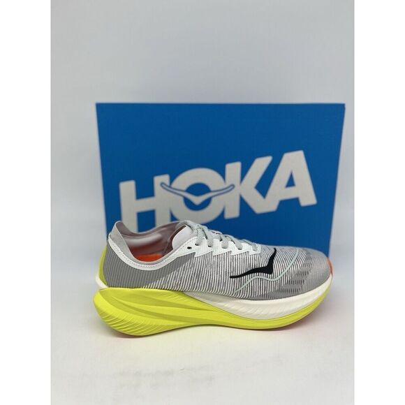 NEW Men's Size 13 HOKA Mach X 2 Running Shoes 1155119 White Citrus Yellow Gym - Picture 4 of 7